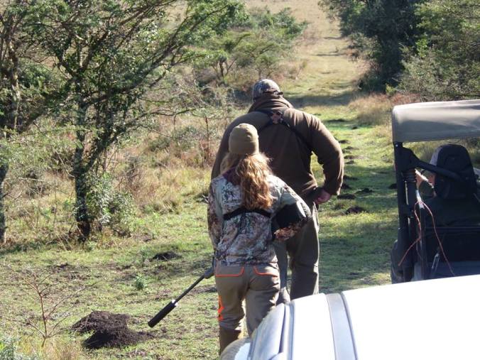 Me following Sirk after some blesbok. He made a good place to hide behind. He was basically a mountain.